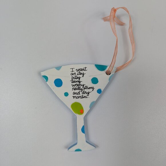 Hallmark Blue & White Martini Ornament - Picture 1 of 4